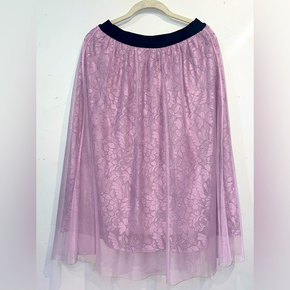 New ELLE  Women's Tulle Mesh Stretch On A-Line Skirt • Size Small - Picture 1 of 8